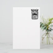 Beängstigendes Monster - Schwarz Briefpapier (Stehend Vorderseite)