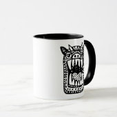Beängstigendes Monster - Schwarz Tasse (VorderseiteRechts)