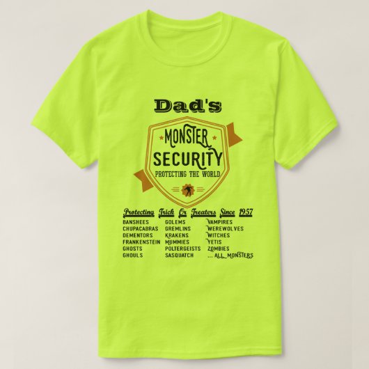 Beängstigendes Monster-Sicherheitsherr T-Shirt (Design vorne)