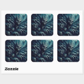 Beängstigendes Muster, dunkle Fantasie Quadratischer Aufkleber (Blatt)