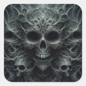 Beängstigendes Muster mit skulptiver, dunkler Fant Quadratischer Aufkleber (Vorderseite)