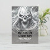 Beängstigendes Poltergeist-Ghost-Halloween-Party Einladung (Stehend Vorderseite)