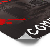 Beängstigendes Poster mit einem im Zug Stehenden T (Ecke)