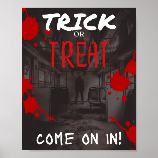 Beängstigendes Poster mit einem im Zug Stehenden T (Vorne)