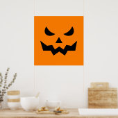 Beängstigendes Pumpkin Face Square Poster (24x24) (Küche)