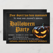 Beängstigendes Pumpkin-Halloween-Party Einladung (Vorne/Hinten)