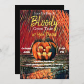 Beängstigendes Pumpkin-Halloween-Party Einladung (Vorne/Hinten)