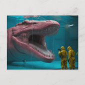 Beängstigendes rosa Unterwassermonster Postkarte (Vorderseite)
