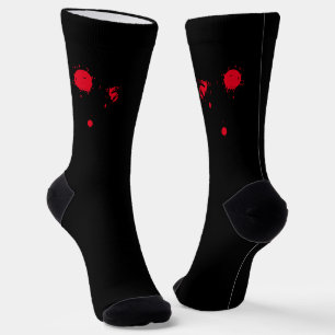 Beängstigendes rotes Blut schwarzes Halloween Socken