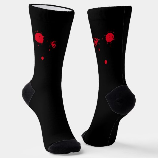 Beängstigendes rotes Blut schwarzes Halloween Socken (Gewinkelt)