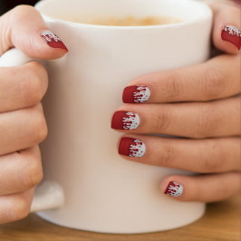 Beängstigendes Rotes Bluttropfen und Halloween Spr Minx Nagelkunst