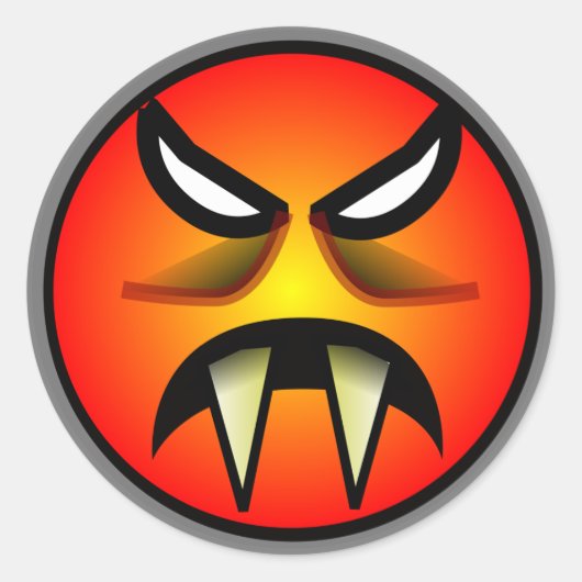 Beängstigendes Rund- und Orangefarbenes Teufelsgef Runder Aufkleber (Vorderseite)