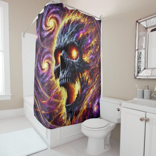 Beängstigendes Schädeldesign Duschvorhang (Beispiel)