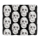 Beängstigendes Schädelmuster | Schwarz-Weiß-Hallow Schneidebrett (Vorderseite)