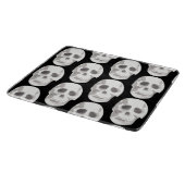 Beängstigendes Schädelmuster | Schwarz-Weiß-Hallow Schneidebrett (Ecke)