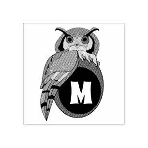 Beängstigendes Schellauge-Monogramm Gummistempel
