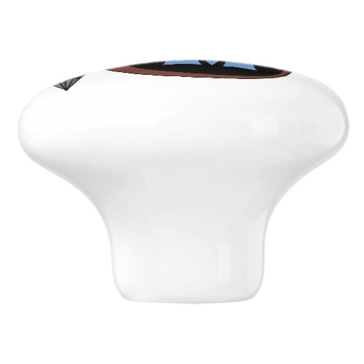 Beängstigendes Schellauge-Monogramm Keramikknauf (Seitenansicht)