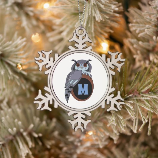 Beängstigendes Schellauge-Monogramm Schneeflocken Zinn-Ornament (Baum)