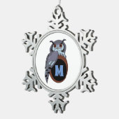 Beängstigendes Schellauge-Monogramm Schneeflocken Zinn-Ornament (Rechts)