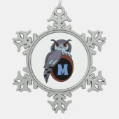 Beängstigendes Schellauge-Monogramm Schneeflocken Zinn-Ornament (Vorderseite)