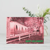 Beängstigendes Schwarz-Rot-Kabinen-Halloween-Party Einladung (Stehend Vorderseite)