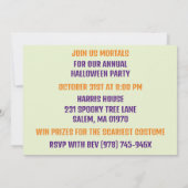 Beängstigendes Schwarz-Weiß-Kabinen-Halloween-Part Einladung (Rückseite)