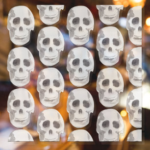 Beängstigendes Schwarz-Weiß-Muster glückliches Hal Fensteraufkleber