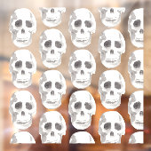 Beängstigendes Schwarz-Weiß-Muster|glückliches Hal Fensteraufkleber (Blatt 2)