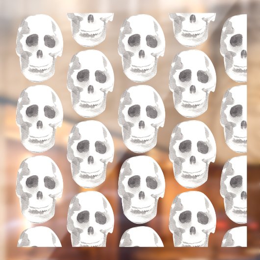 Beängstigendes Schwarz-Weiß-Muster|glückliches Hal Fensteraufkleber (Blatt 2)