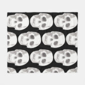 Beängstigendes Schwarz-Weiß-Muster|glückliches Hal Fleecedecke (Vorderseite (Horizontal))