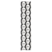 Beängstigendes Schwarz-Weiß-Muster|glückliches Hal Kurzer Tischläufer (Vorderseite)