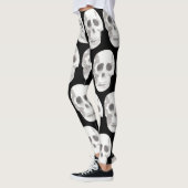 Beängstigendes Schwarz-Weiß-Muster|glückliches Hal Leggings (Links)