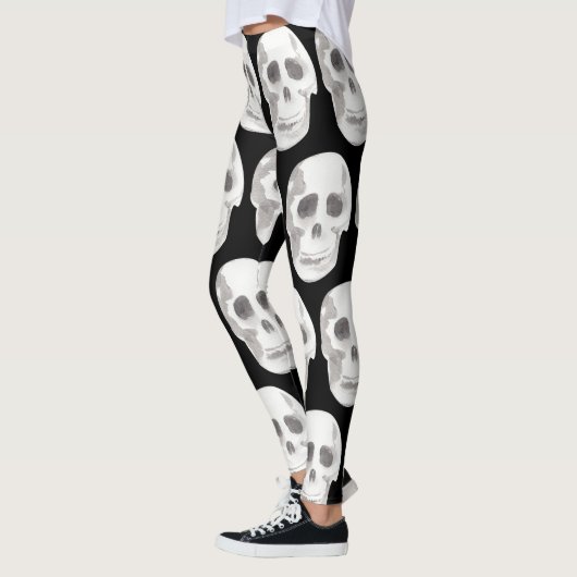 Beängstigendes Schwarz-Weiß-Muster|glückliches Hal Leggings (Links)