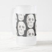 Beängstigendes Schwarz-Weiß-Muster|glückliches Hal Mattglas Bierglas (Vorderseite Links)