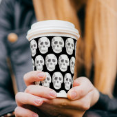 Beängstigendes Schwarz-Weiß-Muster|glückliches Hal Pappbecher