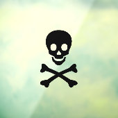 Beängstigendes schwarzes Skelett Fensteraufkleber (Blatt 3)