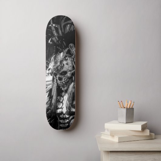 Beängstigendes schwarzes und weißes glückliches Ha Skateboard (Wandkunst)
