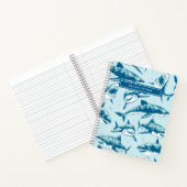 Beängstigendes Shark Muster Name Aqua Kids Noteboo Notizblock (Innenseite)