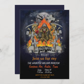 Beängstigendes Skelett im nächtlichen Halloween-Pa Einladung (Vorne/Hinten)