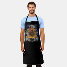 Beängstigendes Skelett im nächtlichen Halloween Schürze