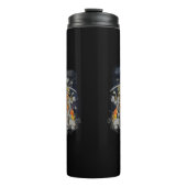 Beängstigendes Skelett im nächtlichen Halloween Thermosbecher (Vorderseite)