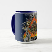 Beängstigendes Skelett in nächtlicher Halloween-Ta Tasse (Vorderseite Links)