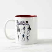 Beängstigendes Skelett-Party Zweifarbige Tasse (Links)