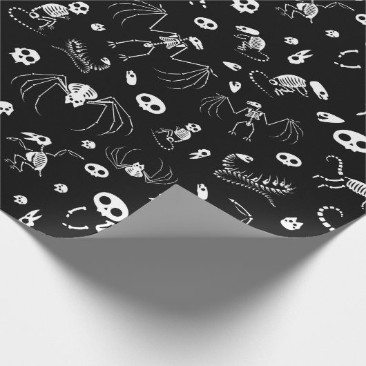 Beängstigendes Skelettwackelpapier Geschenkpapier (Ecke)