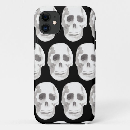 Beängstigendes Skull Halloween Black & White Case-Mate iPhone Hülle (Rückseite)