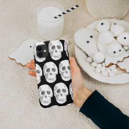 Beängstigendes Skull Halloween Black & White Case-Mate iPhone Hülle