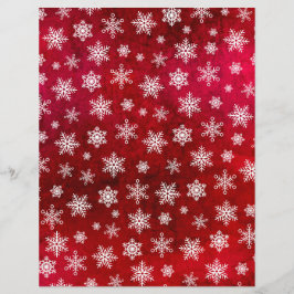 Beängstigendes Snowflake Scrapbook Papier - Rot
