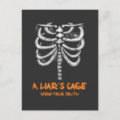 Beängstigendes Spinnennetz menschliche Rippenkäfig Postkarte (Vorderseite)