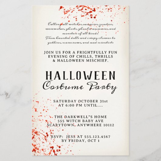 Beängstigendes Spritzer Halloween-Party Flyer (Vorne)