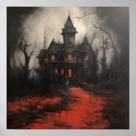 beängstigendes Spuk Acrylhaus Halloween Poster